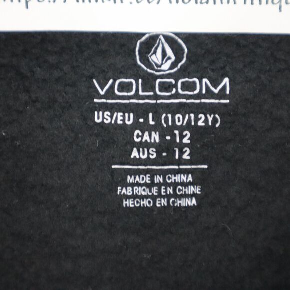 Volcom Sweater Boys L Black Crew Neck Long Sleeve Banded Cuffs Pullover Top - Picture 2 of 16